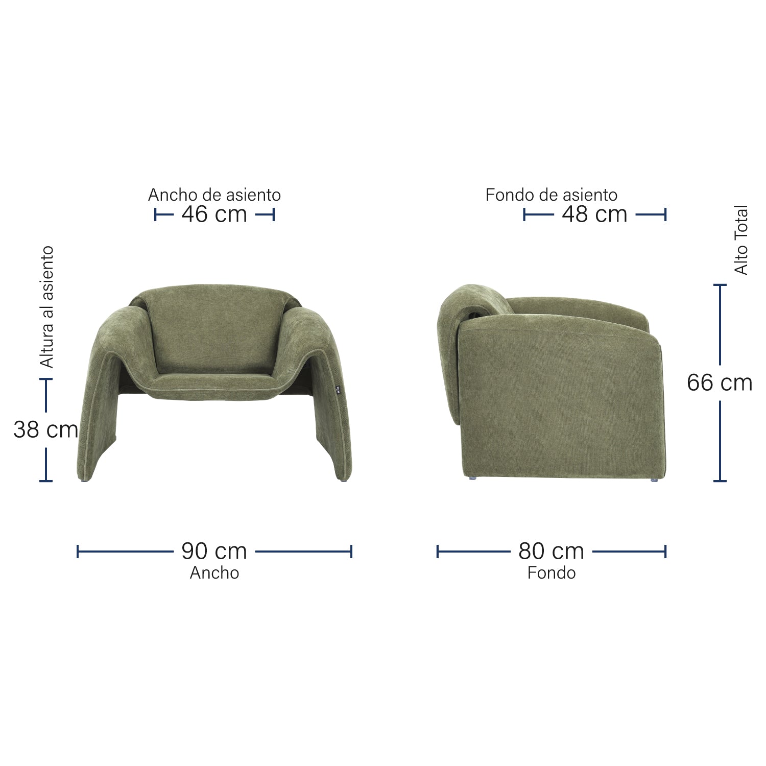SILLON MELBOURNEE MEDIDAS