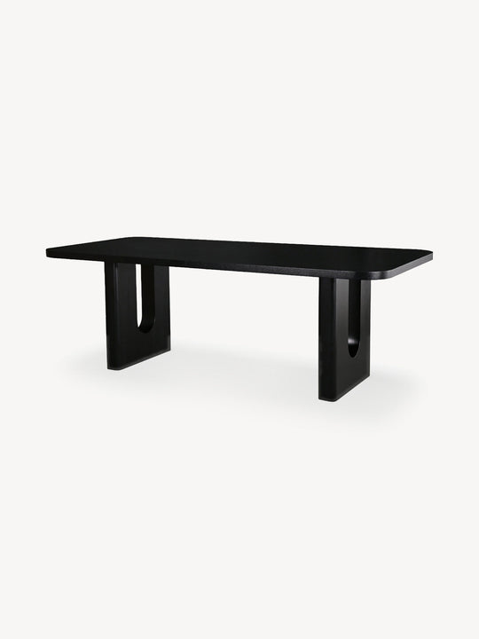 Mesa de comedor Agra Negro Vista en Perspectiva