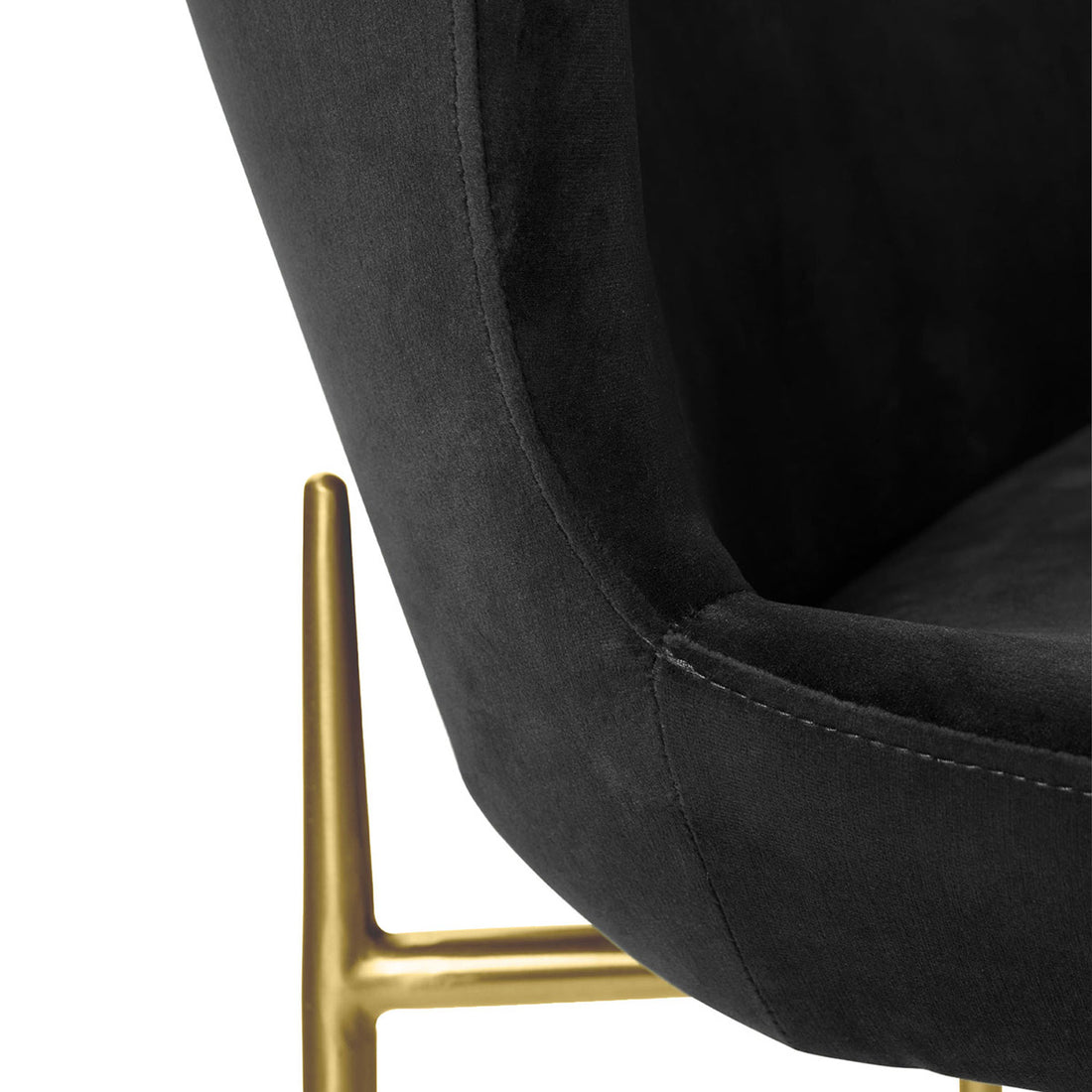 Silla Parana Velvet Negra Vista de Detalle