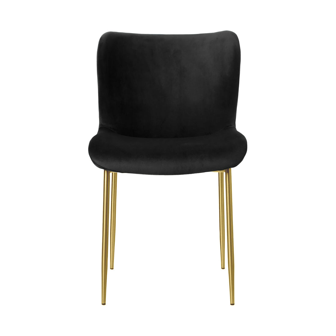 Silla Parana Velvet Negra Vista Frontal