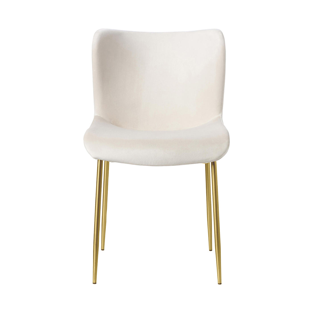 Silla Parana Velvet Crema Vista Frontal
