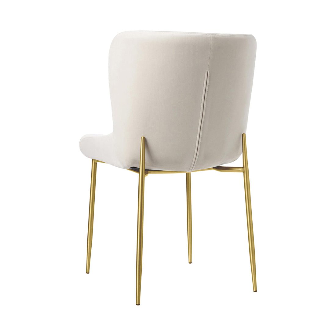 Silla Parana Velvet Crema Vista en Perspectiva