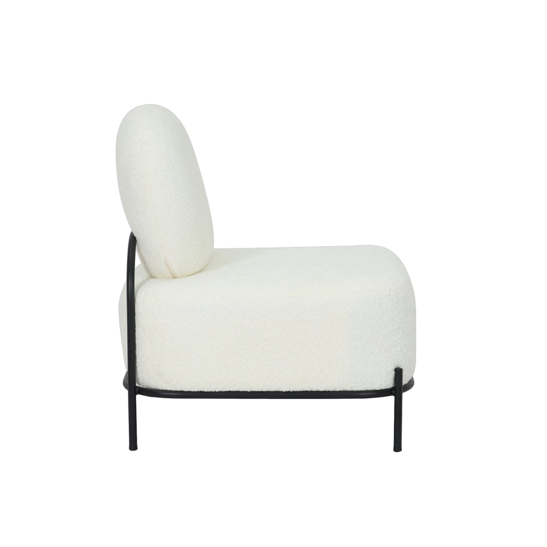 Sillón Individual Chicago Blanco Vista Lateral