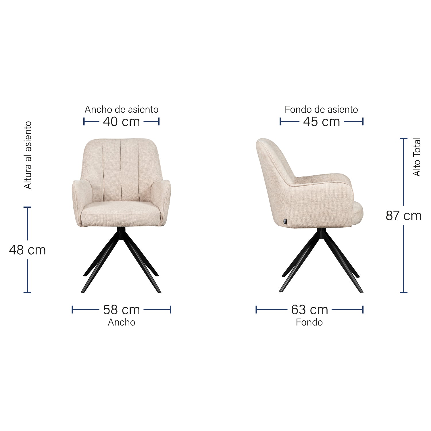 Silla Amsterdam de asiento giratorio