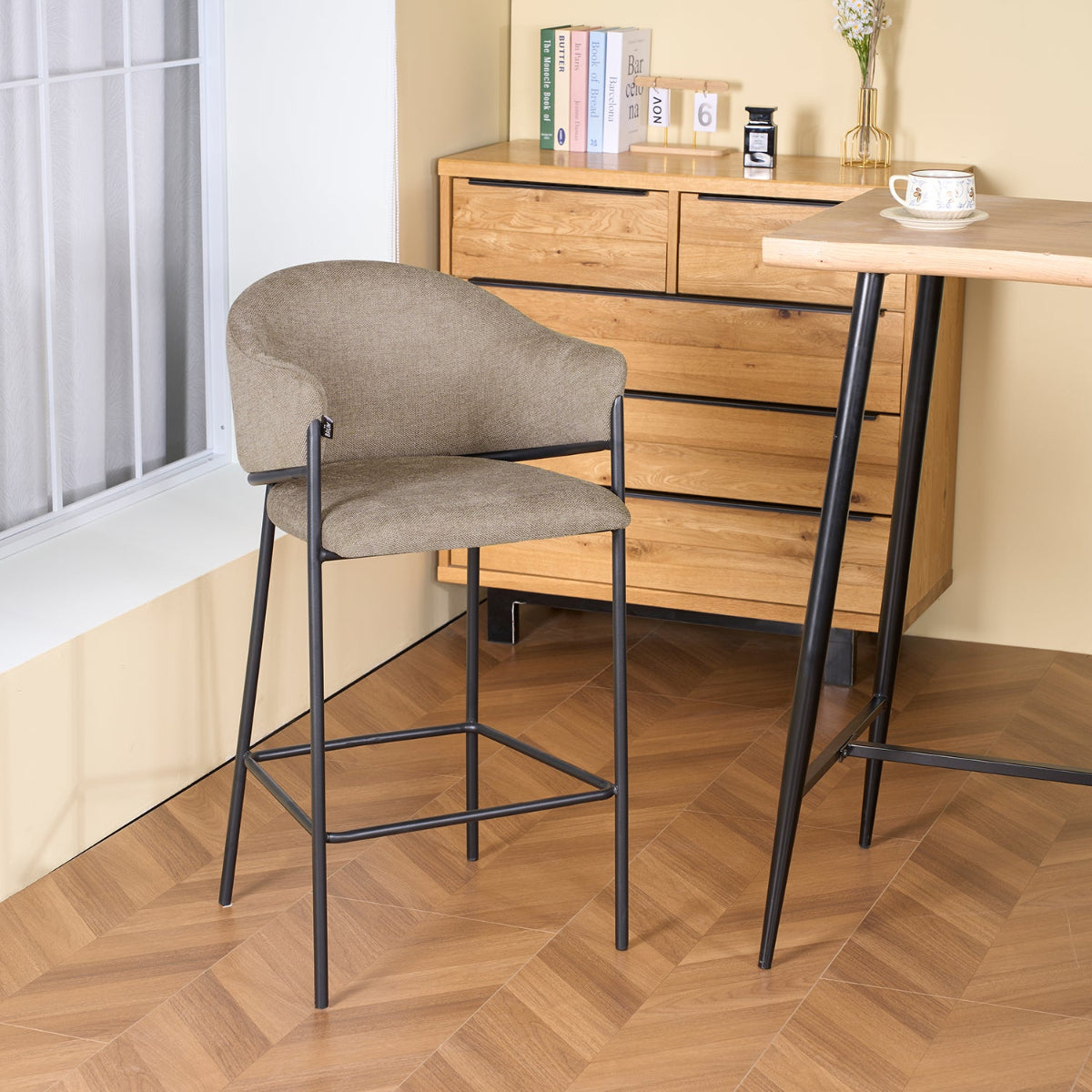 Banco Berlin Pata Negra Taupe Vista en Perspectiva