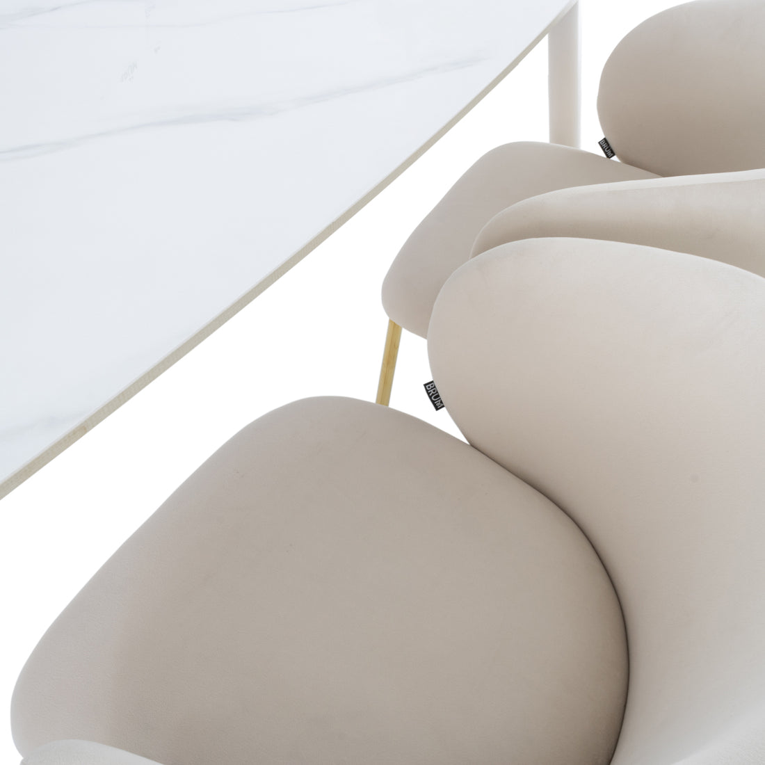 Mesa de comedor Bangkok Blanca 160cm Vista de detalle