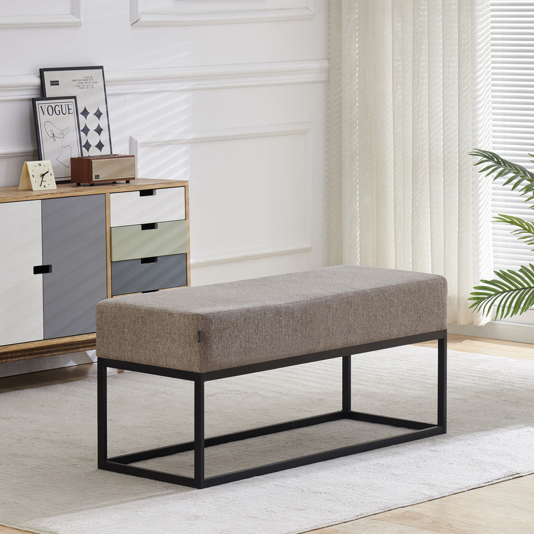 Banca Clermont 110cm Taupe Vista de producto 4