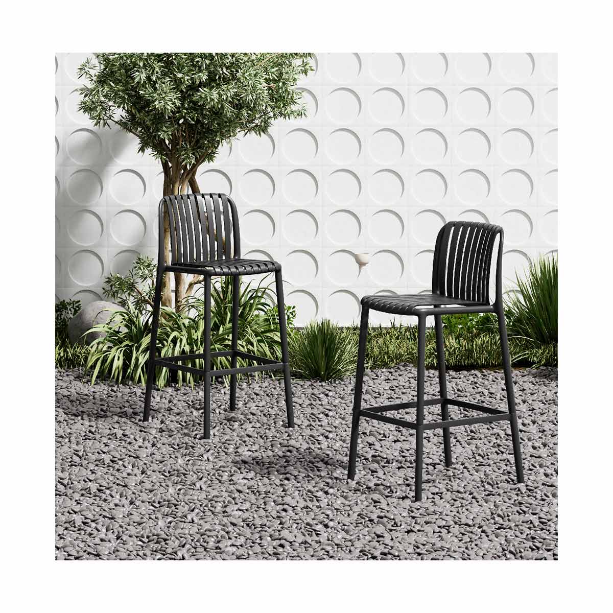 Banco Alto Exterior Menorca Black Life Style