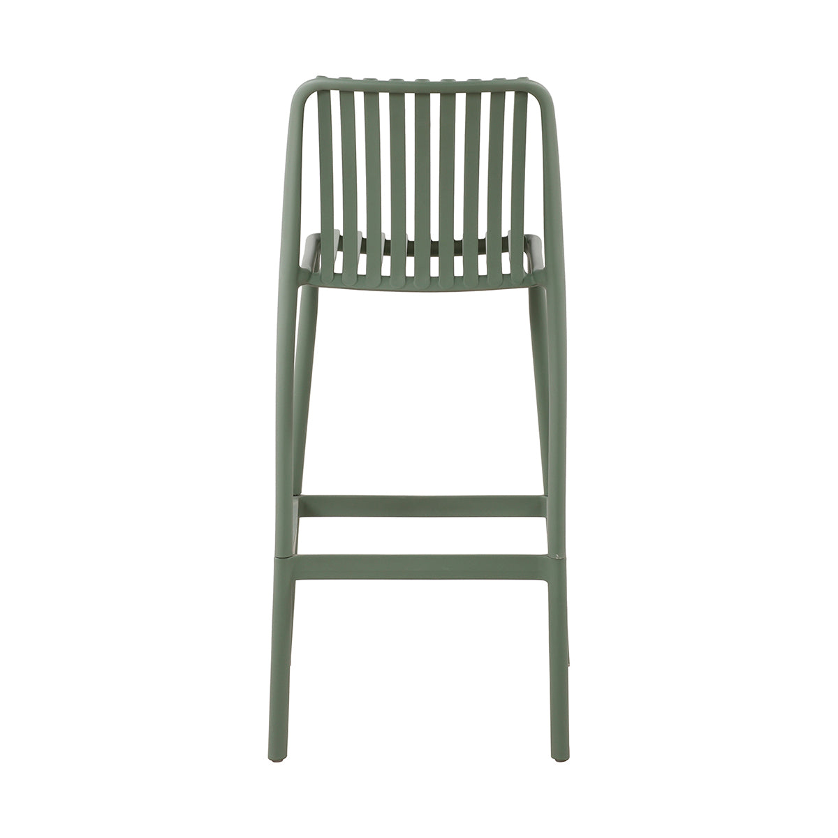 Banco Alto Exterior Menorca Verde Fondo Blanco Vista Trasera