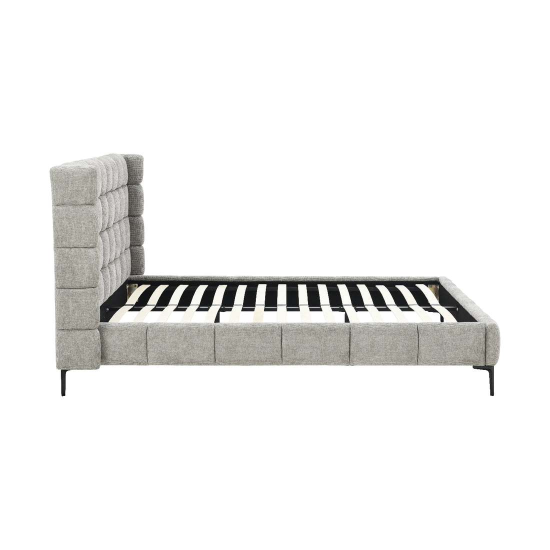 Cama Toledo Queen Gris Vista Lateral
