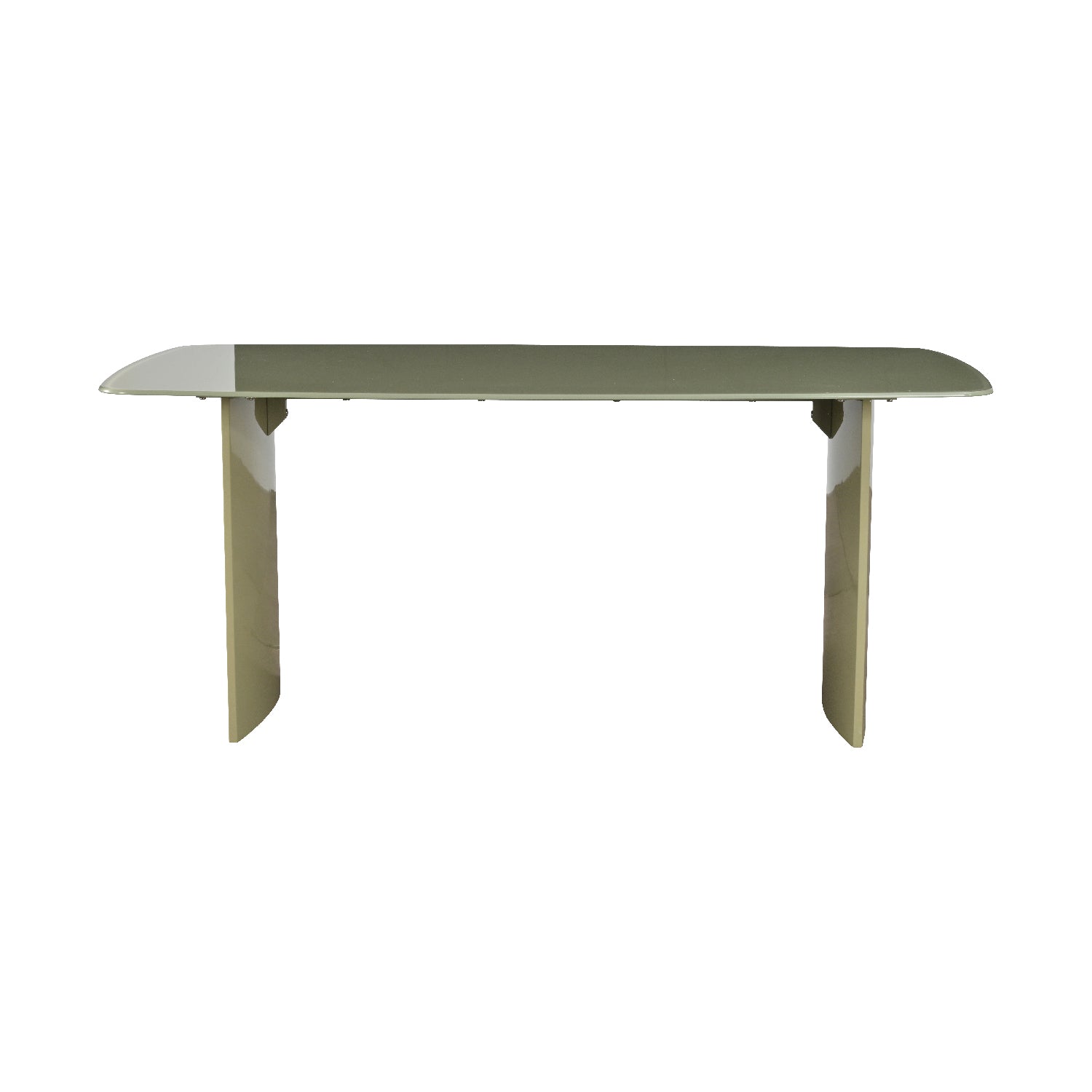 Mesa de Comedor Cali Verde Vista Lateral en fondo blanco