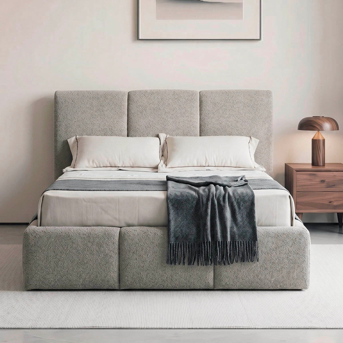 Cama Granada Queen Size en recámara, foto ambientada