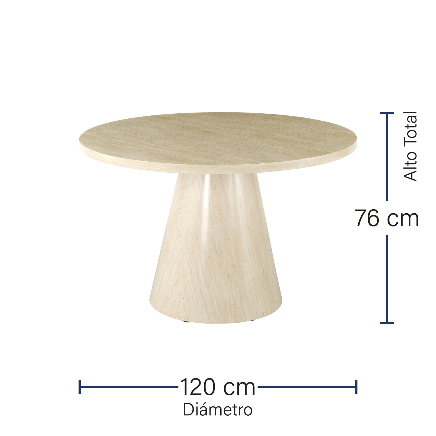 Mesa de Comedor Lagos Travertino 120cm