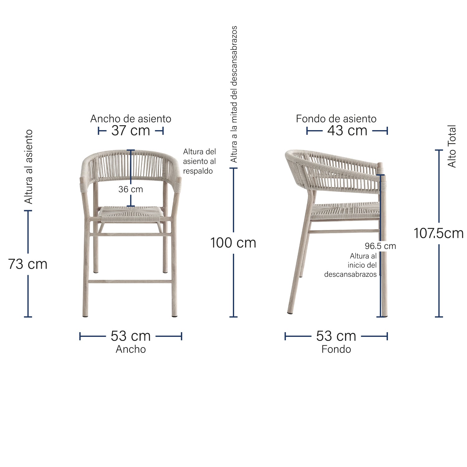 Set de 2 bancos de exterior Bali