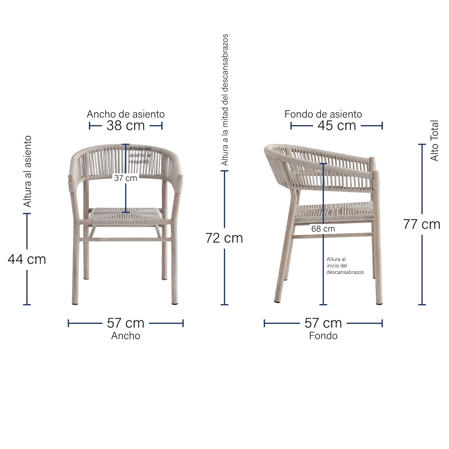 Set de 2 bancos de exterior Bali