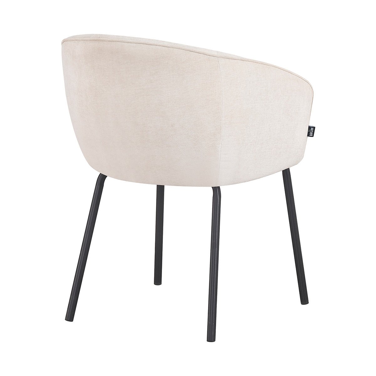 Silla Miami beige fondo blanco vista en perspectiva trasera