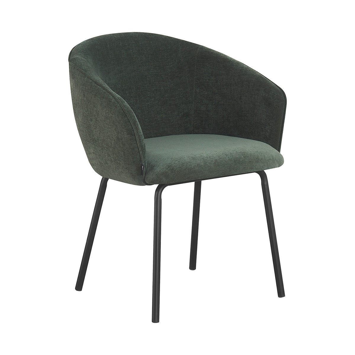 Silla Miami verde fondo blanco vista en perspectiva frontal