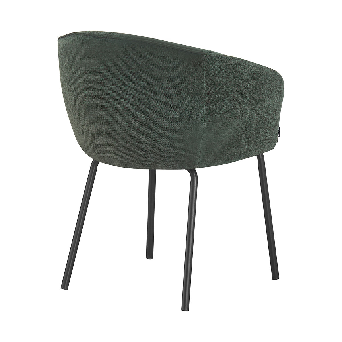 Silla Miami verde fondo blanco vista en perspectiva trasera