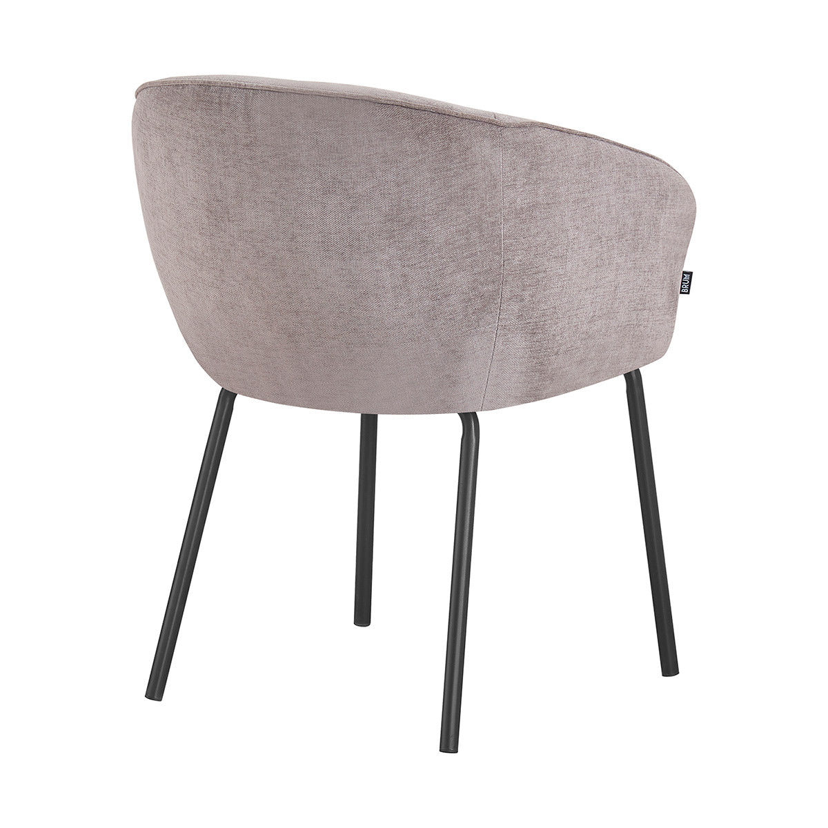 Silla Miami gris fondo blanco vista en perspectiva trasera