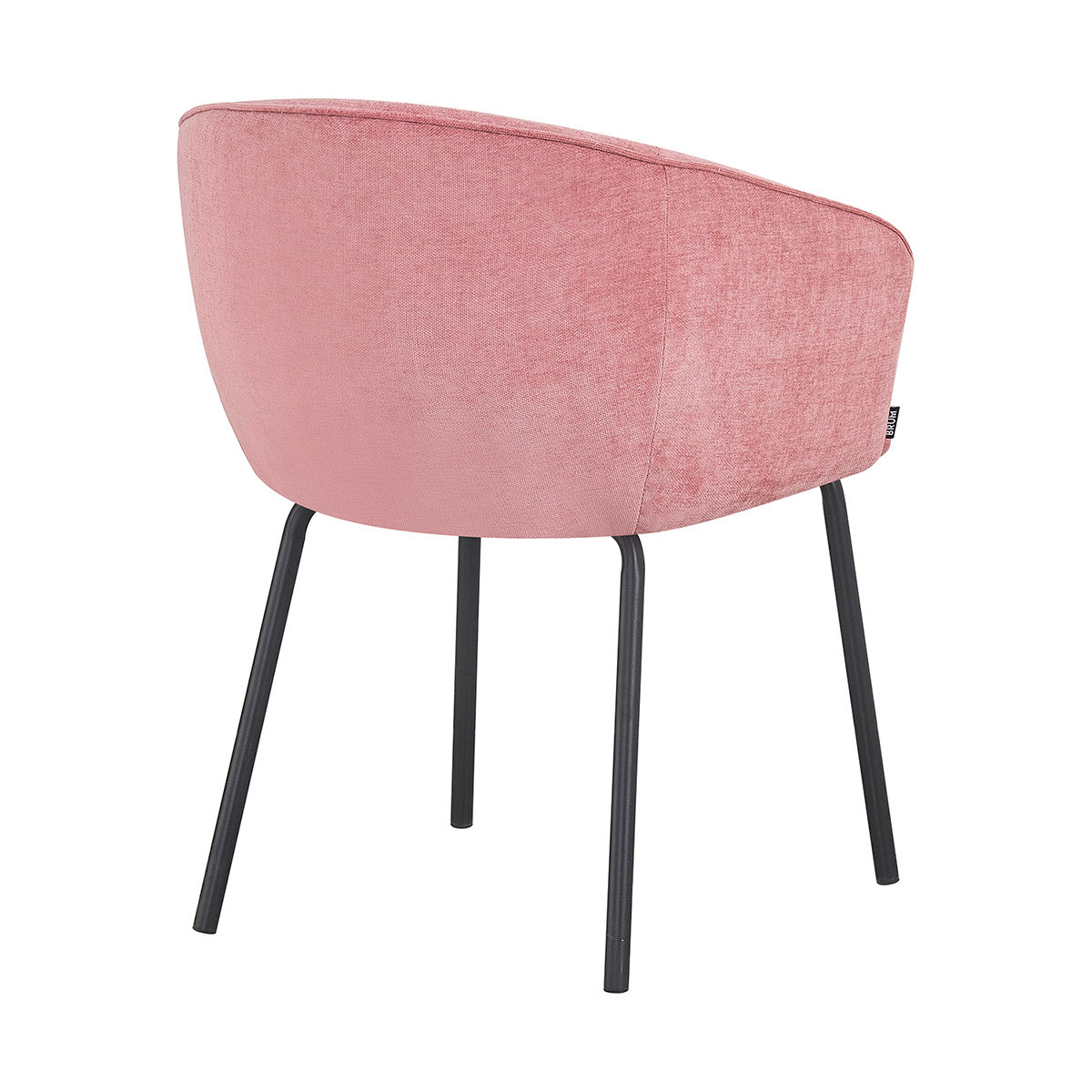 Silla Miami rosa fondo blanco vista en perspectiva trasera