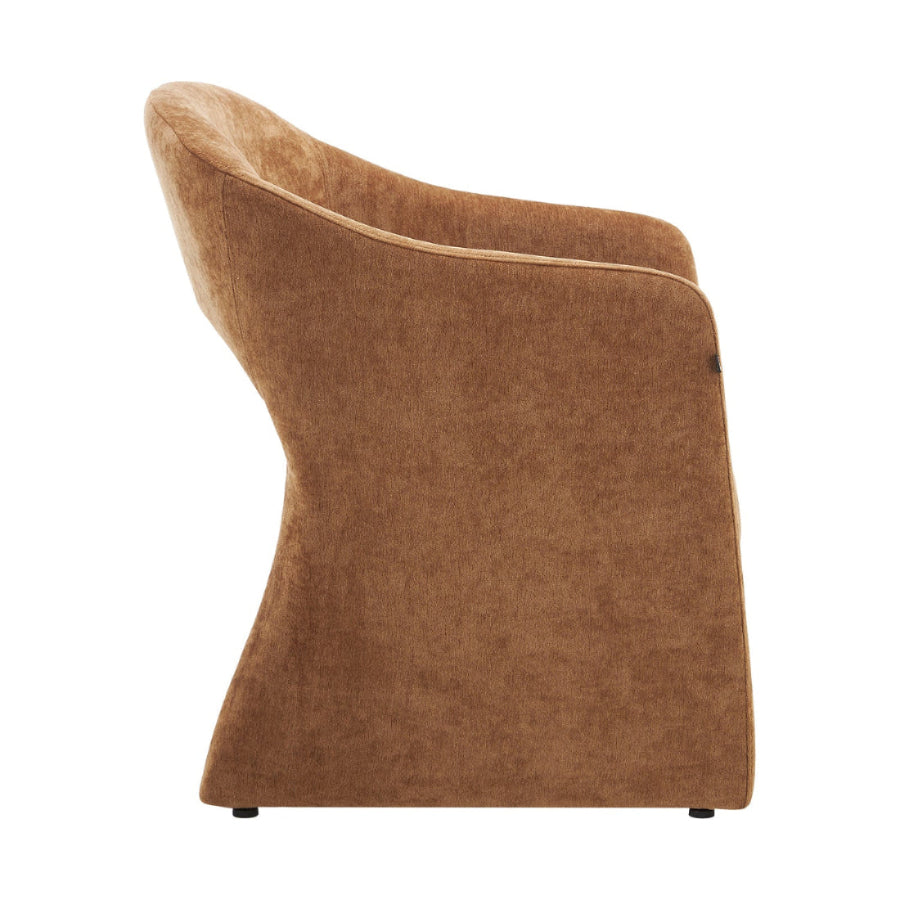 Sillon Individual Qur Terracota Con Fondo Blanco Vista En Lateral