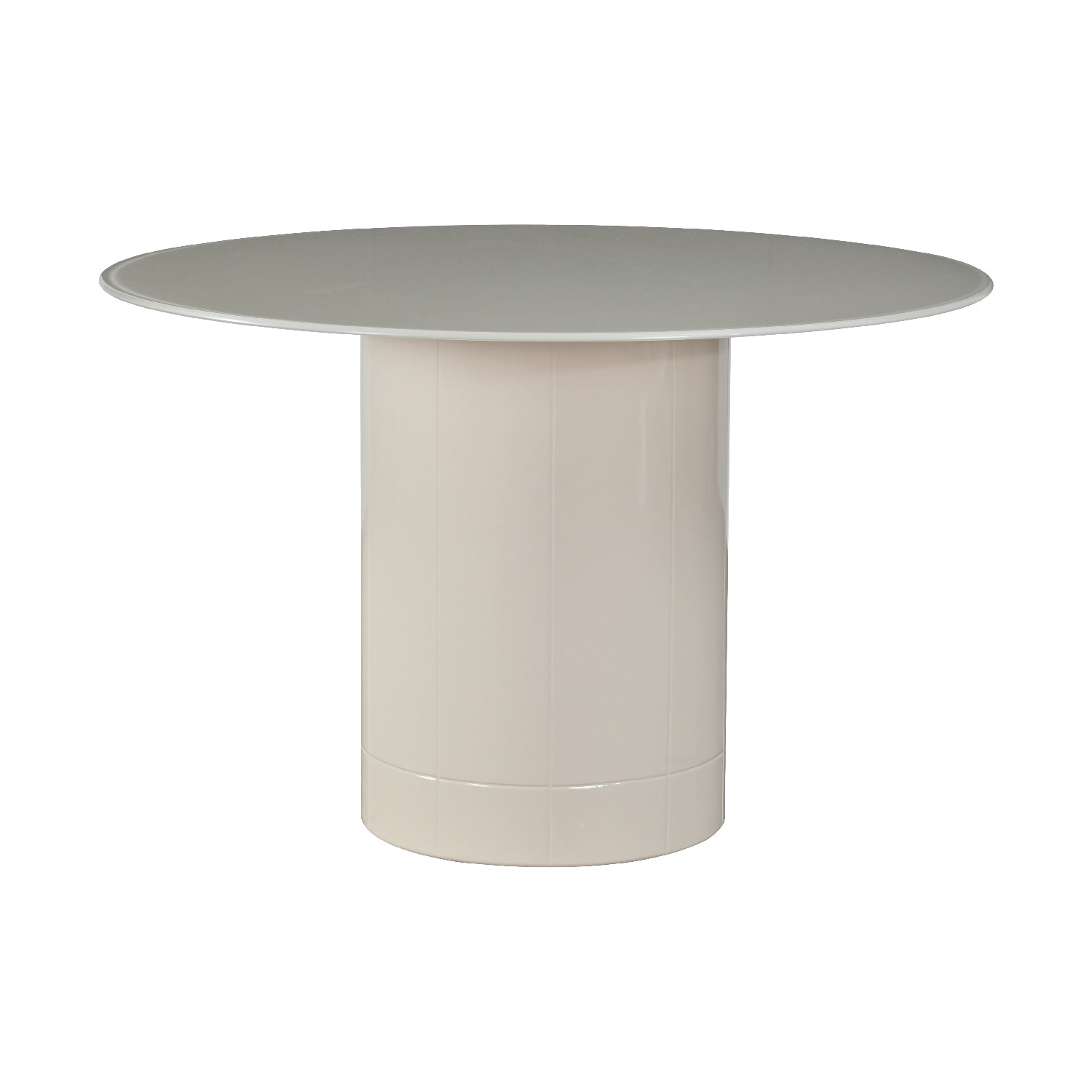 Mesa para comedor Cartagena color beige vista frontal sobre fondo blanco