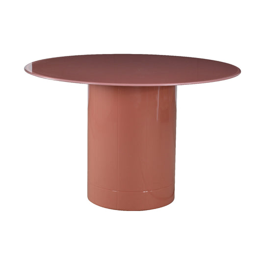 Mesa para comedor Cartagena color rosa vista frontal sobre fondo blanco