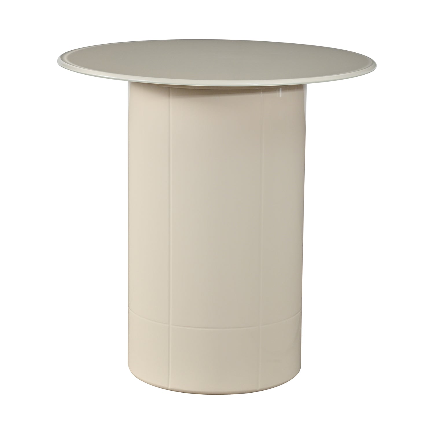 Mesa Lateral Florencia color beige vista de frente sobre fondo blanco