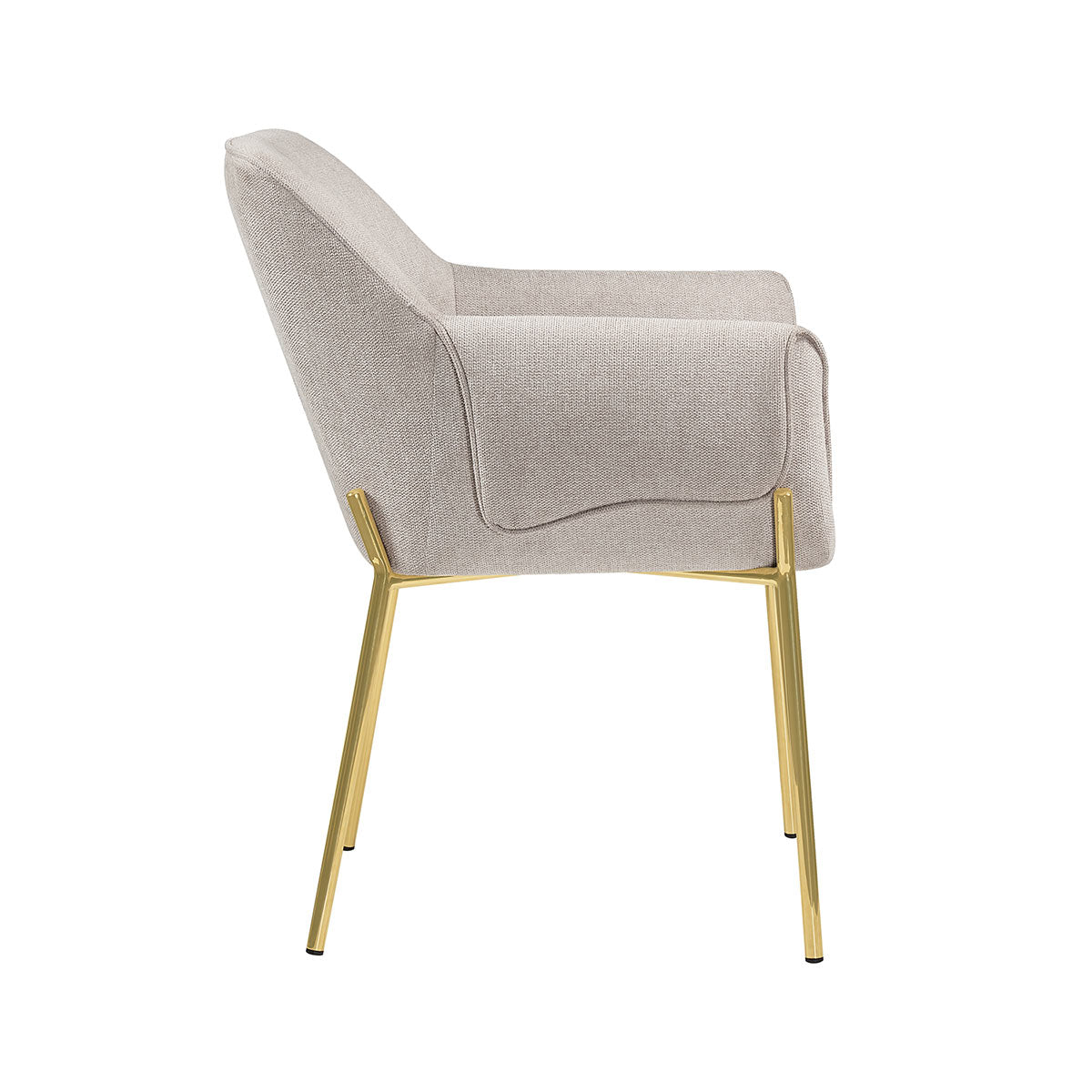 Silla Toronto Beige Fondo Blanco vista lateral 
