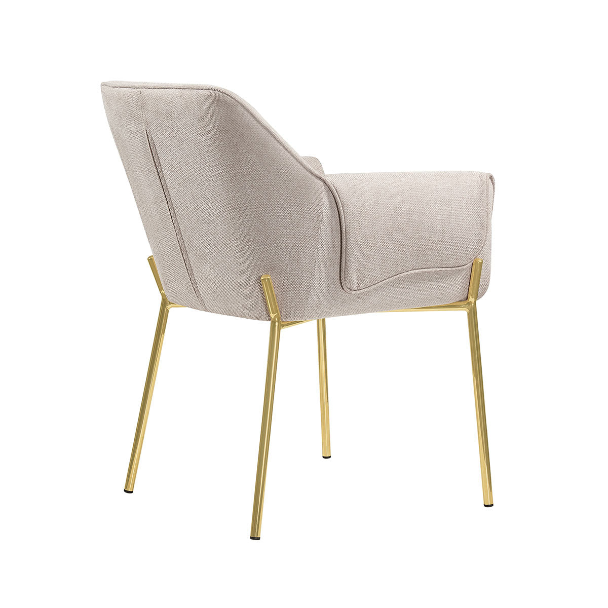 Silla Toronto Beige Fondo Blanco vista en perspectiva Trasera