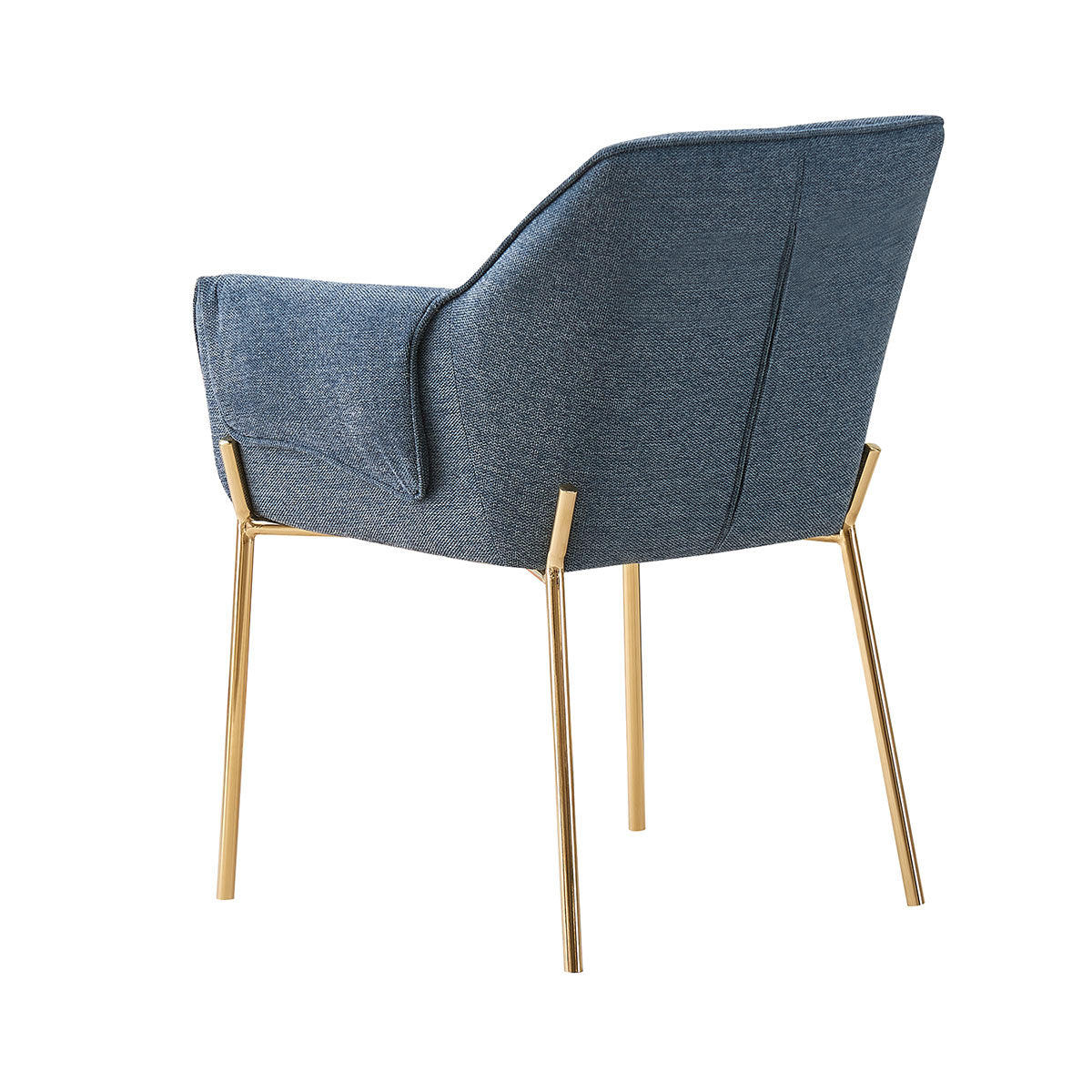 Silla Toronto Azul Fondo Blanco Vista en Perspectiva Trasera