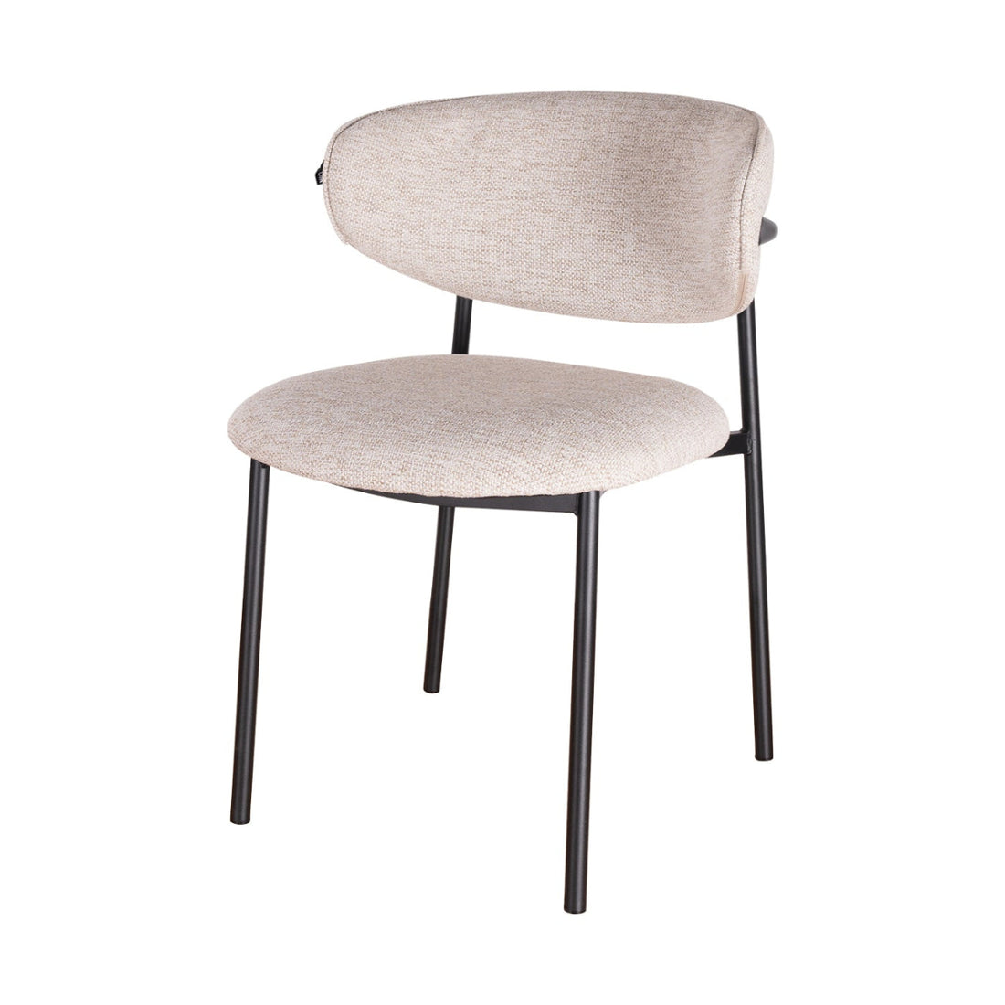 Silla Sicilia Beige Pata negra Vista En Perspectiva