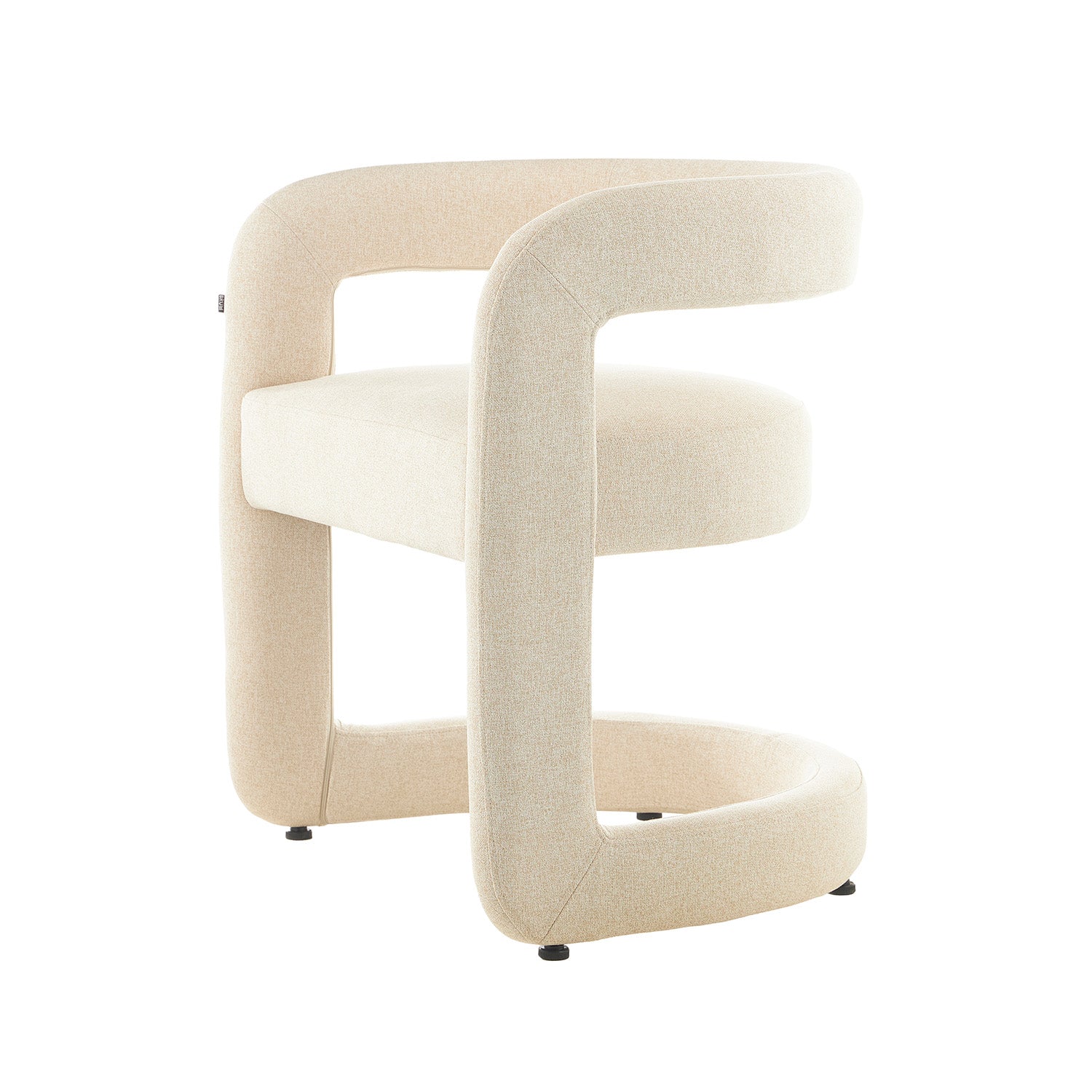 Silla AbuDabi Beige Vista en Perspectiva