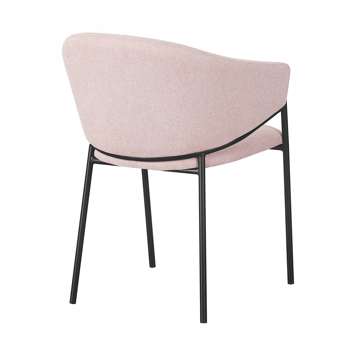 Silla Berlin pata negra beige fondo blanco vista en perspectiva trasera