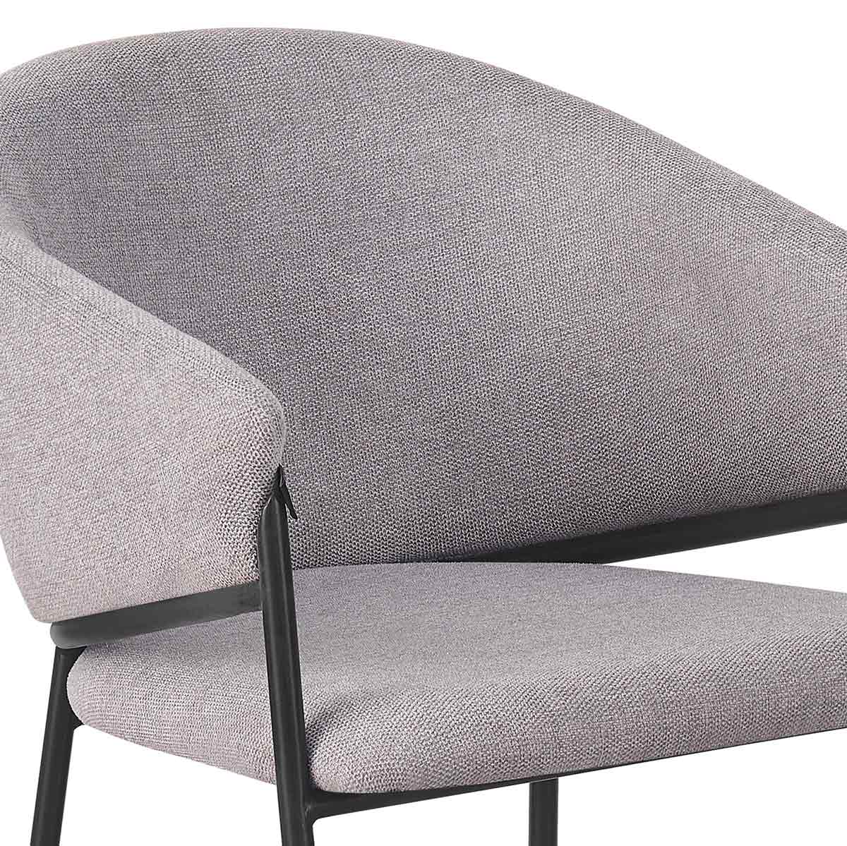 Zoom Silla Berlin pata negra gris fondo blanco vista posterior