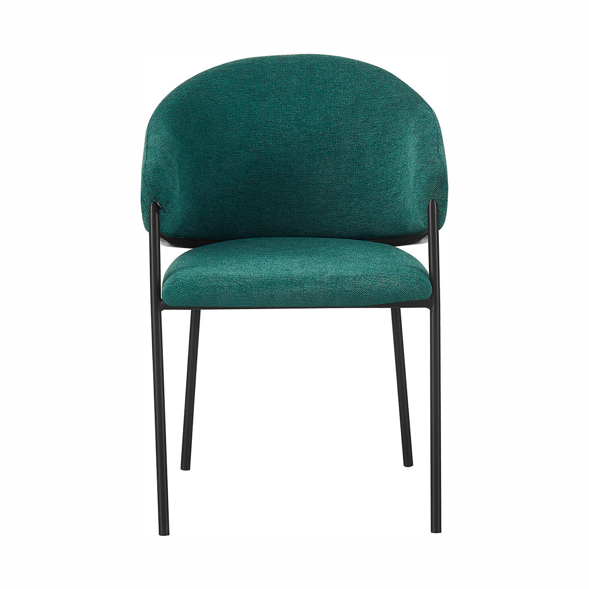 Silla Berlin pata negra verde fondo blanco vista frontal