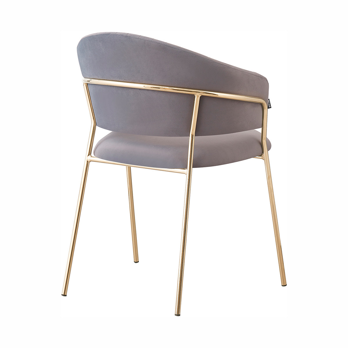 Silla Bilbao gris fondo blanco vista en perspectiva trasera