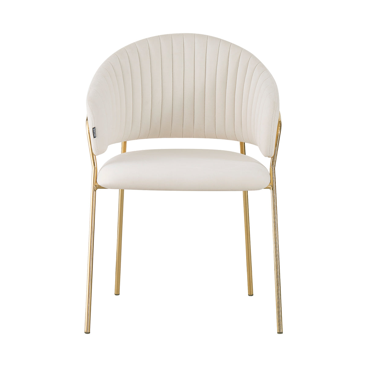 Silla Bilbao marfil fondo blanco vista frontal