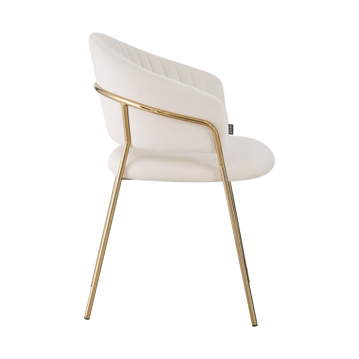 Silla Bilbao marfil fondo blanco vista lateral