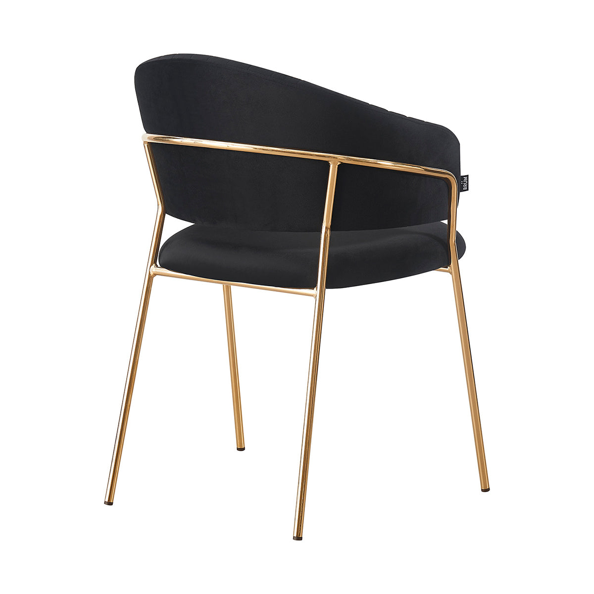 Silla Bilbao negra fondo blanco vista en perspectiva trasera