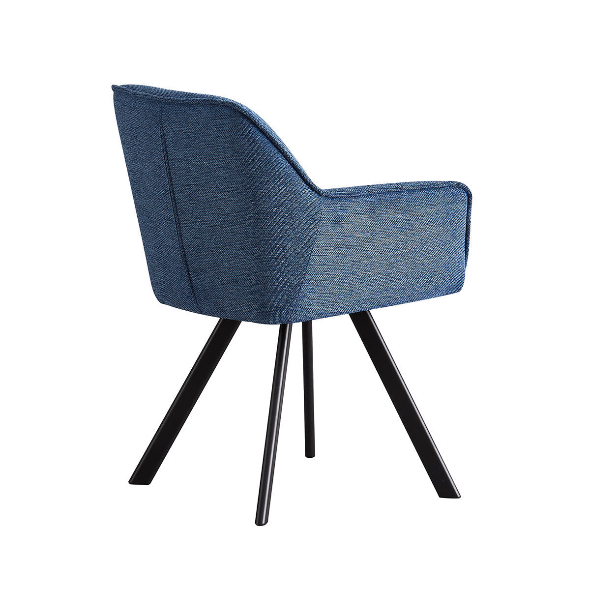 Silla Boston azul fondo blanco vista en perspectiva trasera