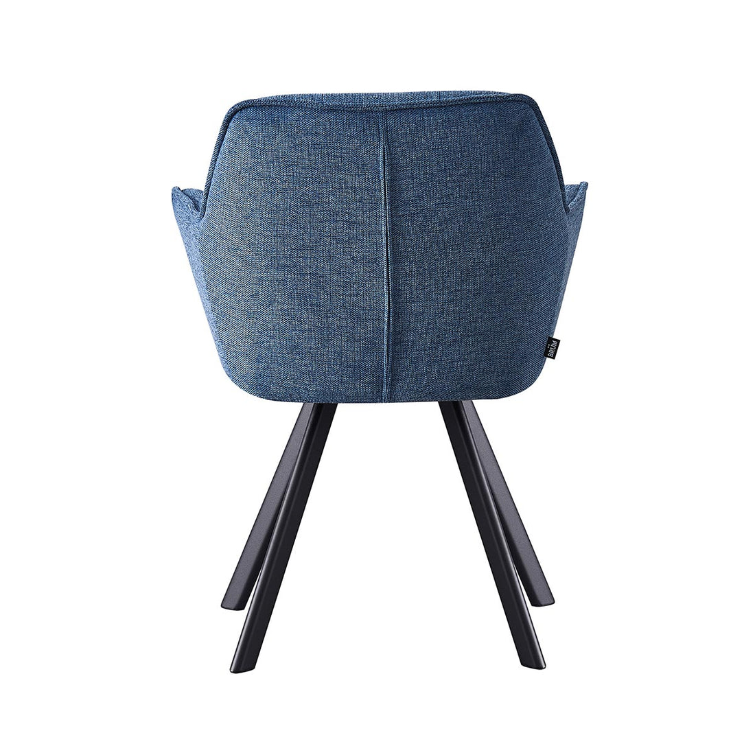 Silla Boston azul fondo blanco vista posterior