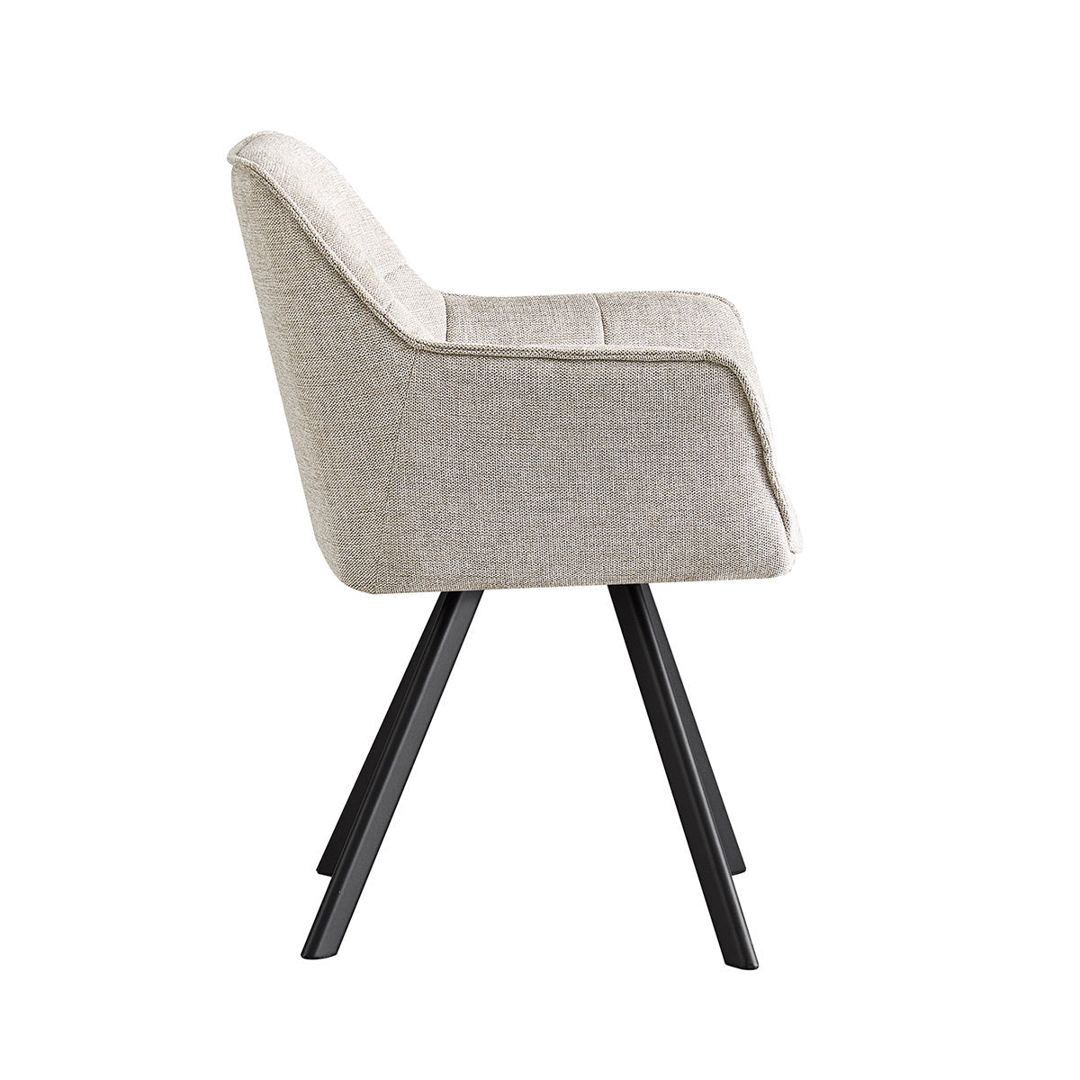 Silla Boston beige fondo blanco vista lateral