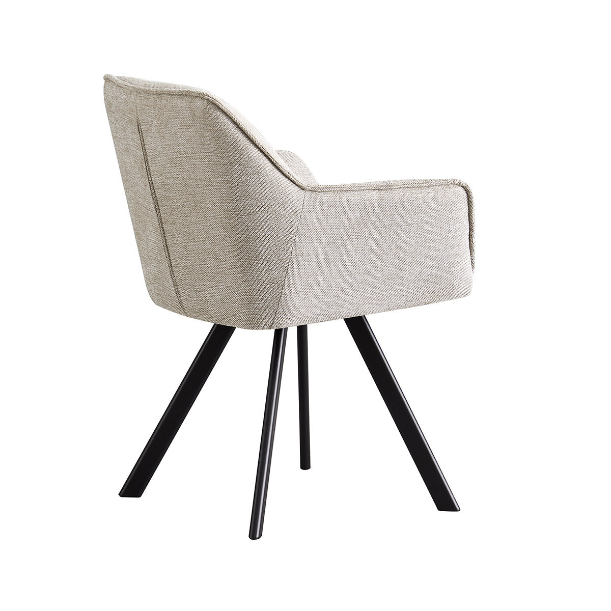 Silla Boston beige fondo blanco vista en perspectiva trasera