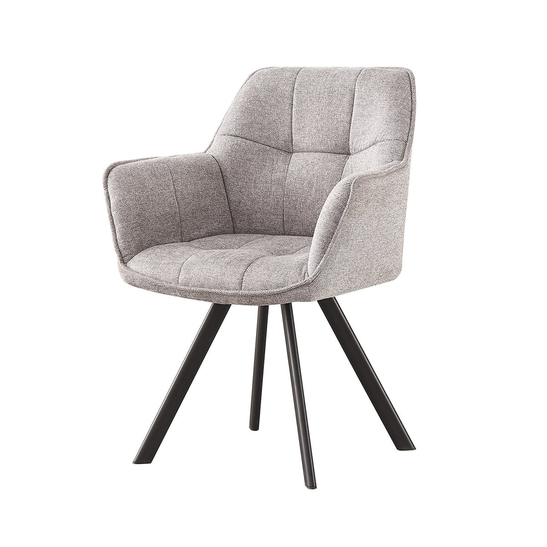 Silla Boston gris fondo blanco vista en perspectiva frontal