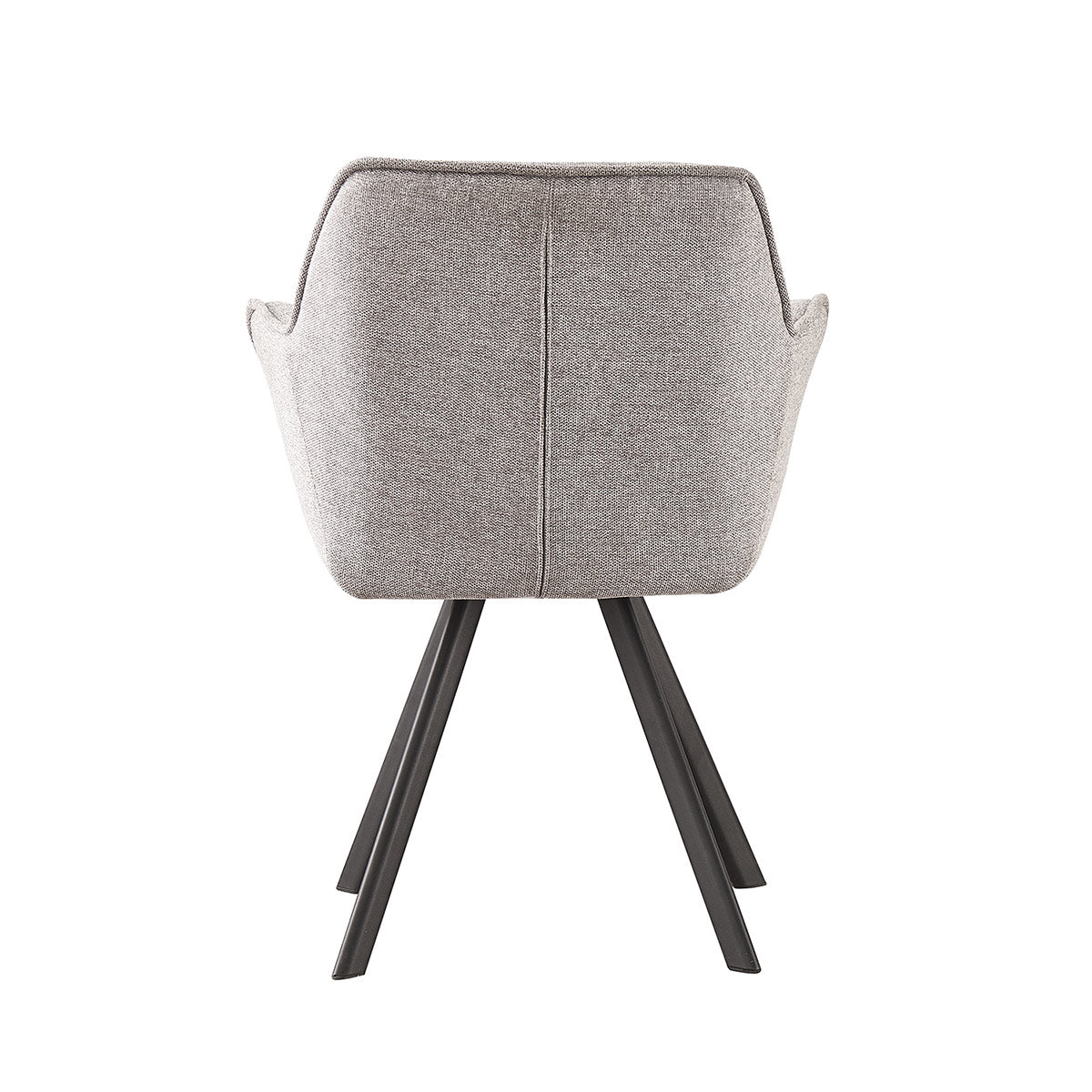 Silla Boston gris fondo blanco vista posterior