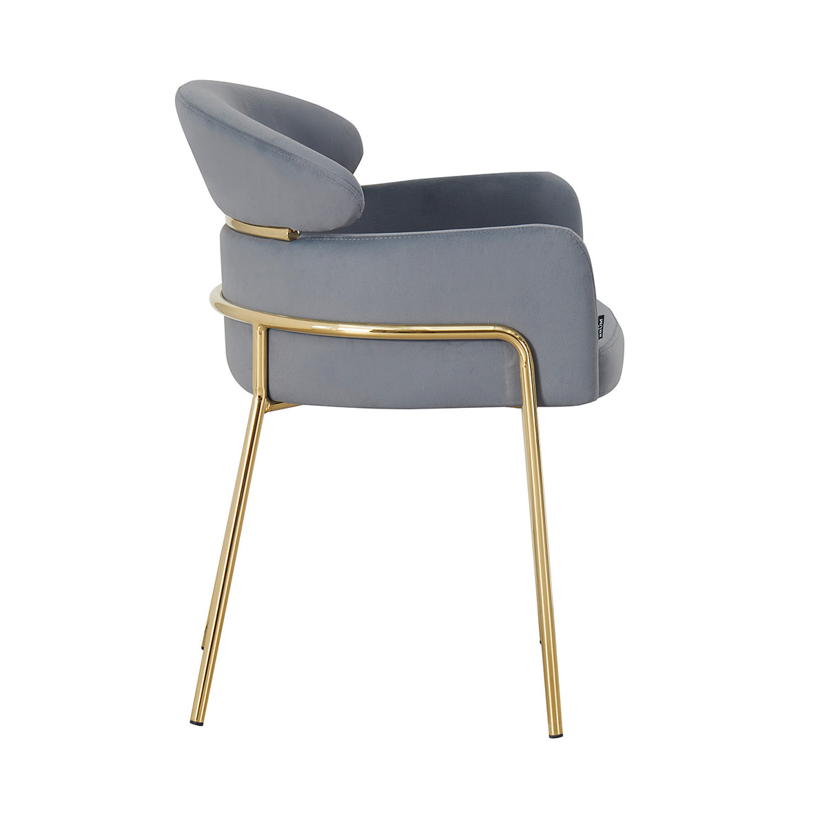 Silla Corey gris fondo blanco vista lateral