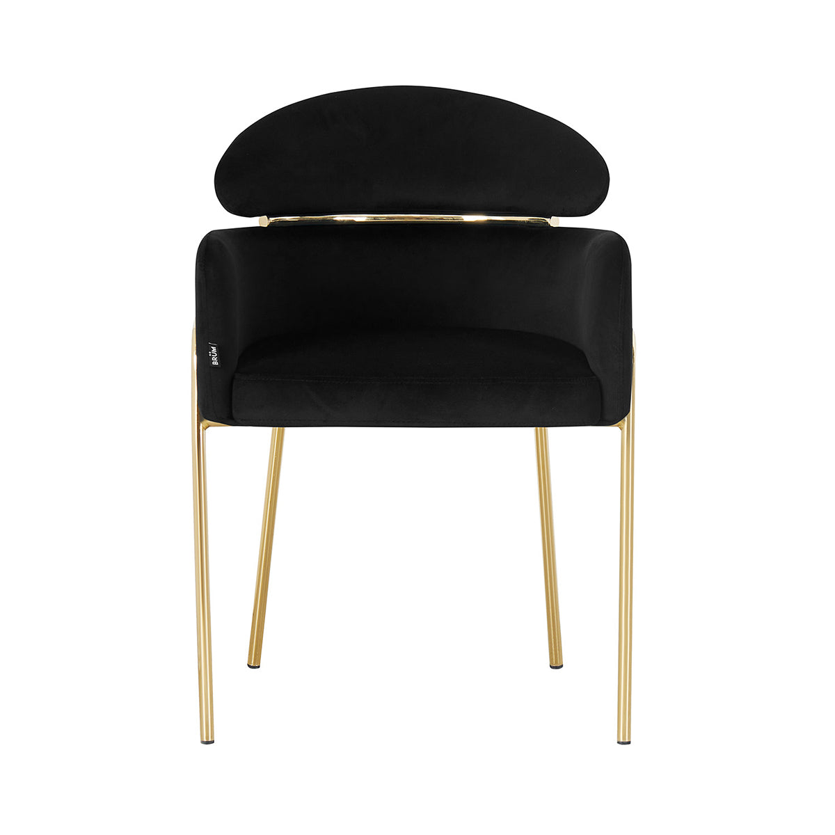 Silla Corey negra fondo blanco vista frontal