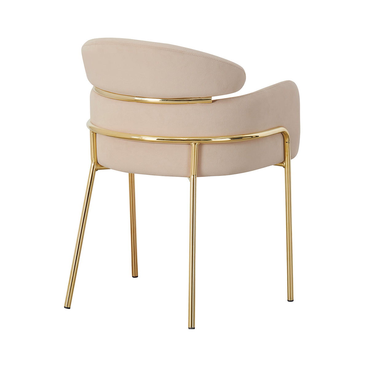 Silla Boston taupé fondo blanco vista en perspectiva trasera