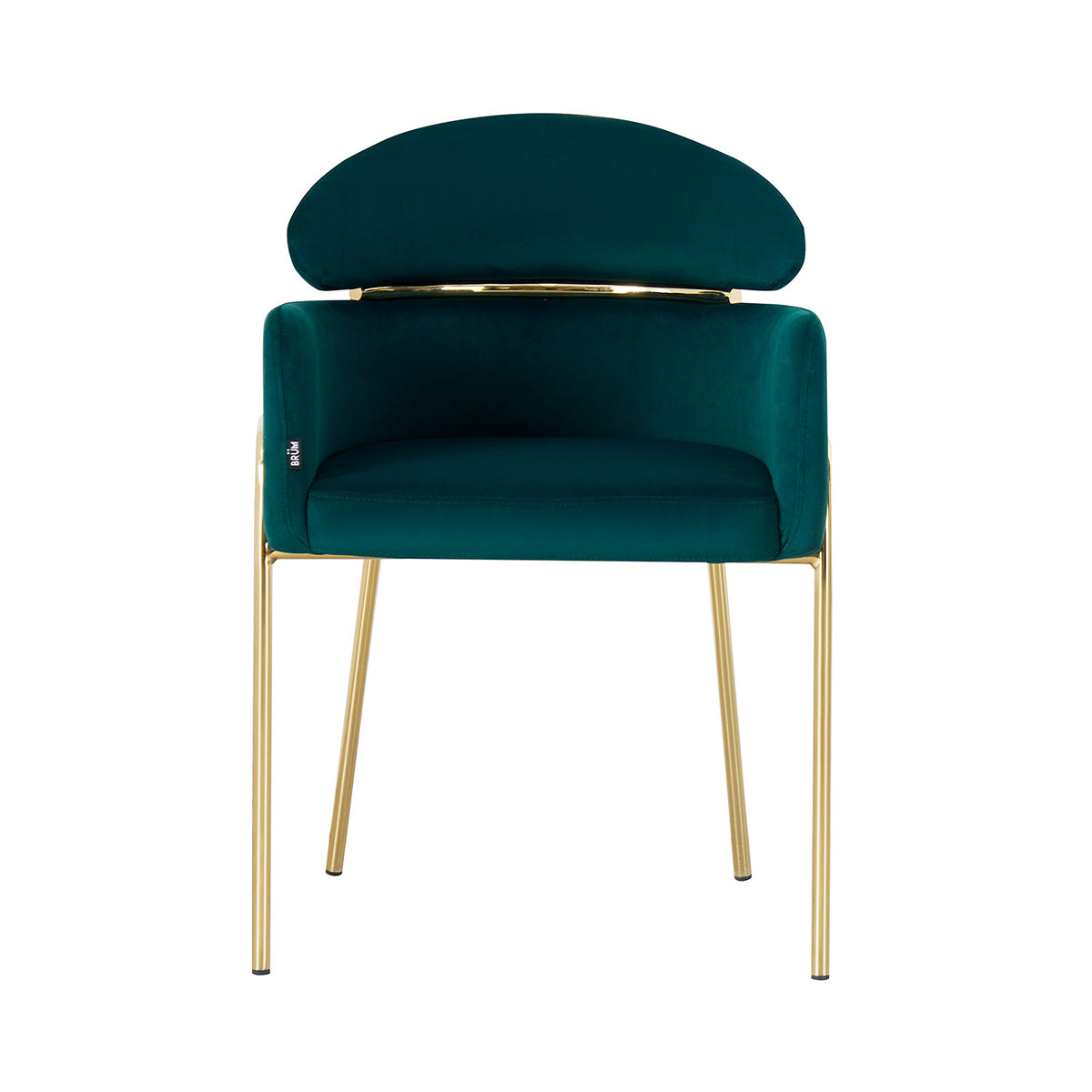 Silla Corey verde fondo blanco vista frontal